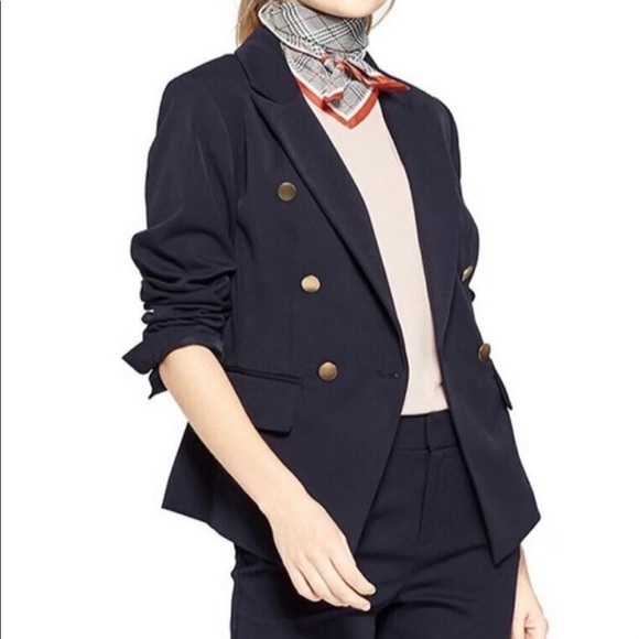 a new day Jackets & Coats Womens Navy Blue Blazer With Gold Buttons